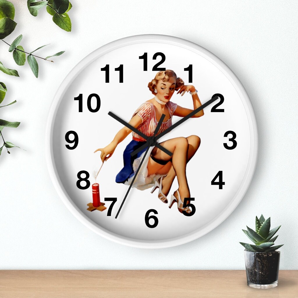 40s Pin-up Girl, Wall Clock, 40s Nostalgia, 40s Gift, Wall Decor, Home ...