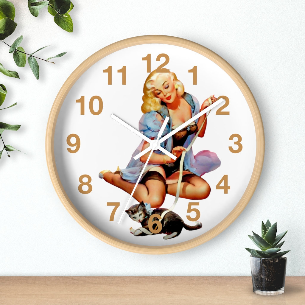 40s Pin-up Girl, Wall Clock, 40s Nostalgia, 40s Gift, Wall Decor, Home ...