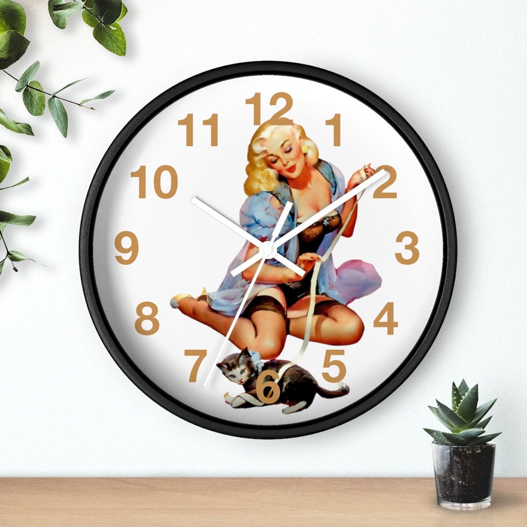 40s Pin-up Girl, Wall Clock, 40s Nostalgia, 40s Gift, Wall Decor, Home ...