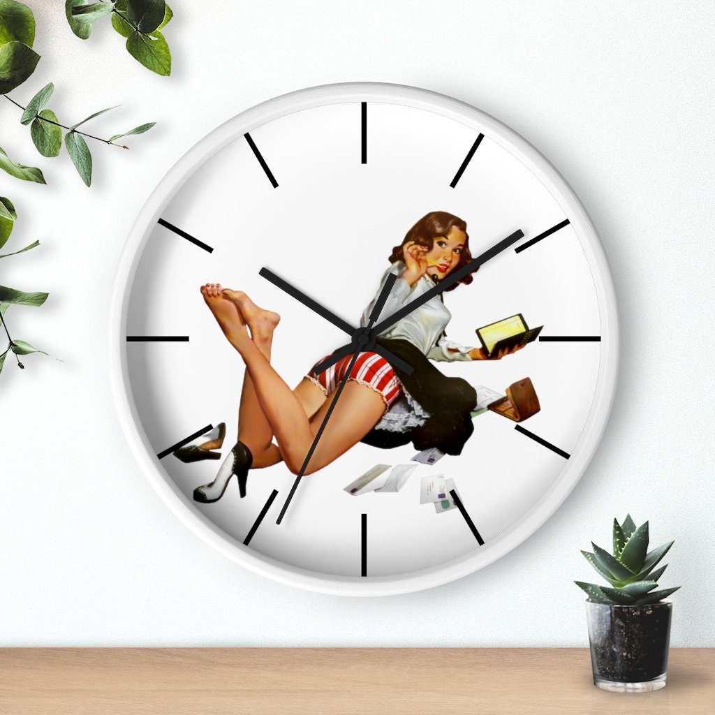 Pinup Clock Face 40s Pin-up Girl, Wall Clock, 40s Nostalgia, 40s Gift, Wall Decor, Home ...