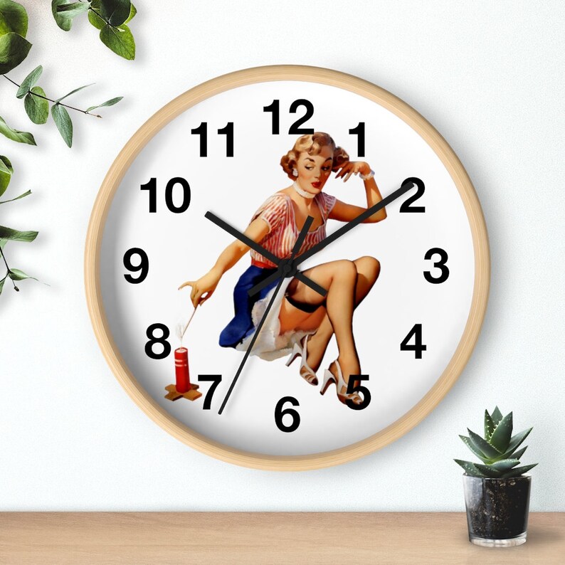 40s Pin-up Girl, Wall Clock, 40s Nostalgia, 40s Gift, Wall Decor, Home ...