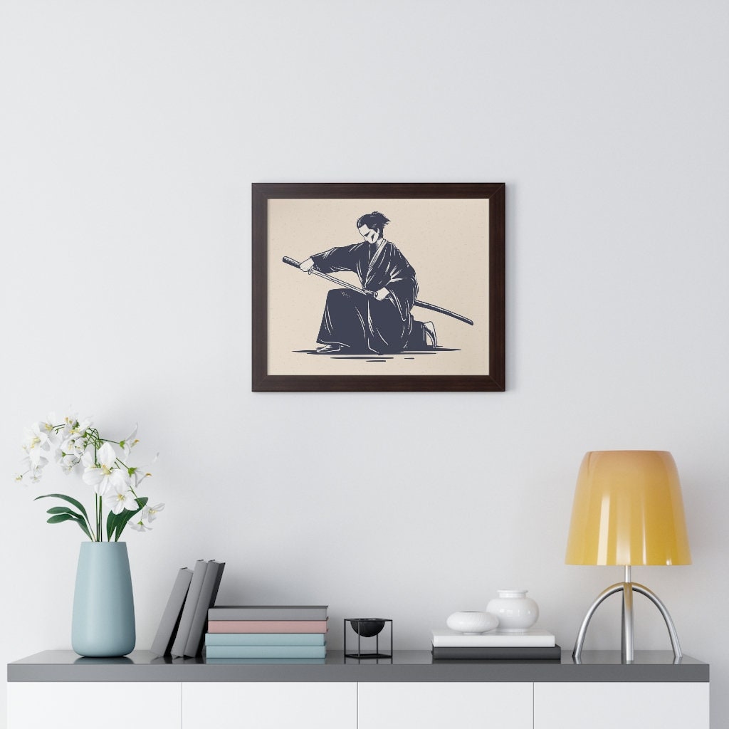 Samurai Giapponese Armatura Poster E Stampe Anime Arte della Parete Armatura Nera Guerriero Dipinto su Tela per La Casa Decorazione della Parete di Arte Immagine 50x70cmx1 Senza Cornice