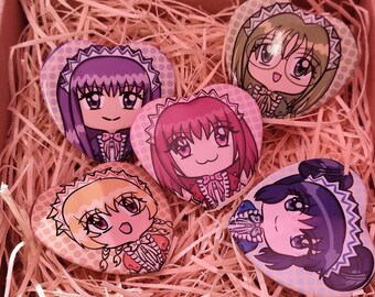 Tokyo Mew Mew 5,5 cm hjärtknappsnålar