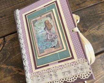 Handmade "Wonderland” Simply Alice Journal Junk Journal Diary Altered Book