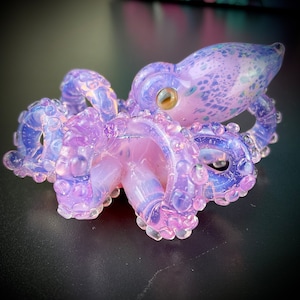 Octopus Necklace | Kraken | Blown Glass | Sea Glass Jewelry Statement Necklace | Ocean Necklace | Handblown Glass Kraken Pendant UV Glass