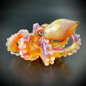 Octopus Necklace | Kraken | Blown Glass | Sea Glass Jewelry Statement Necklace | Ocean Necklace | Handblown Glass Kraken Pendant UV Glass