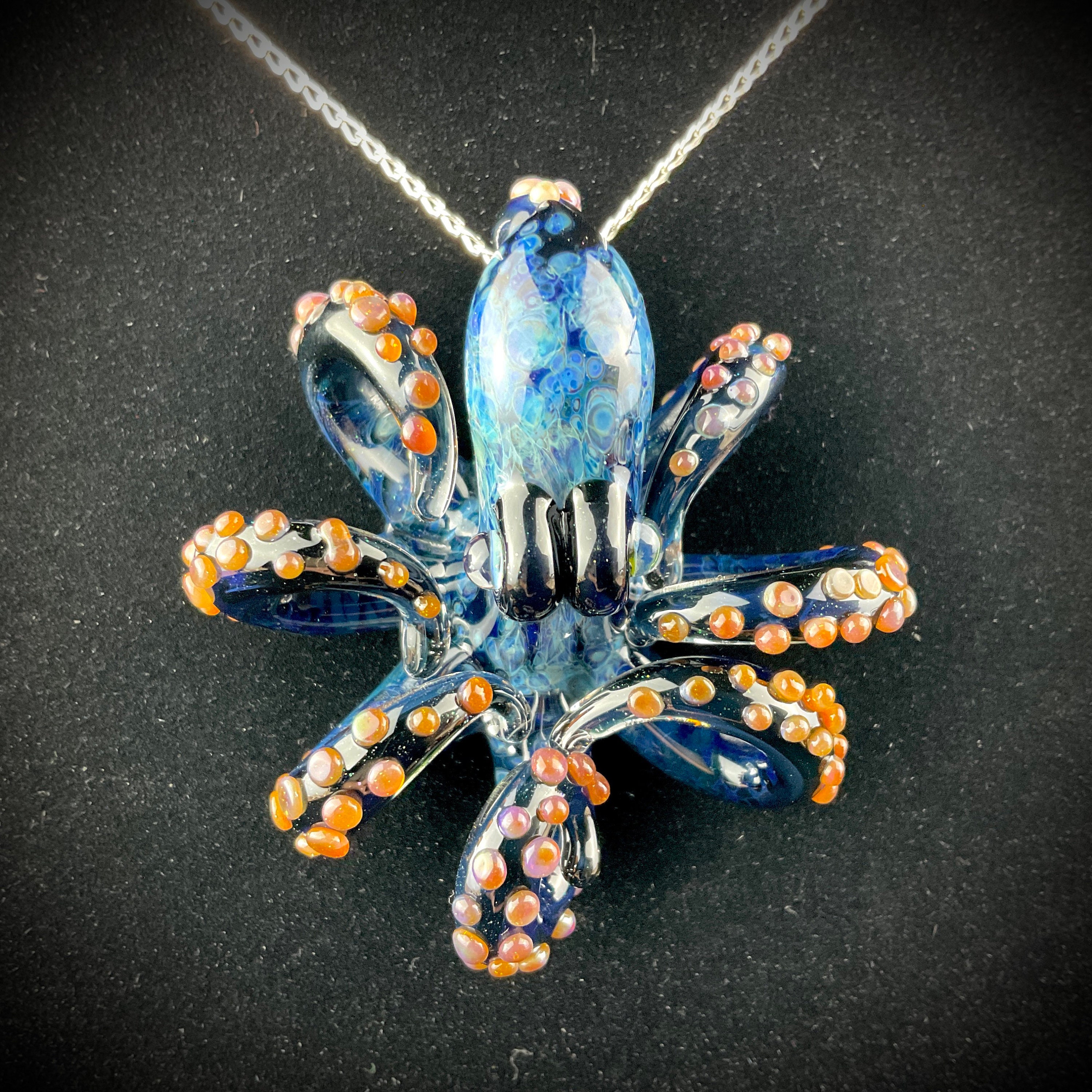 XODAS Octopus ボロシリケイトガラス　タコ　Pendant Octopus Necklace / Hand Blown Glass Octopus Pendant