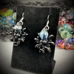 Octopus Earrings | Glass Octopus Jewelry Statement Earrings | Handblown Glass Kraken Earrings with UV Eyes