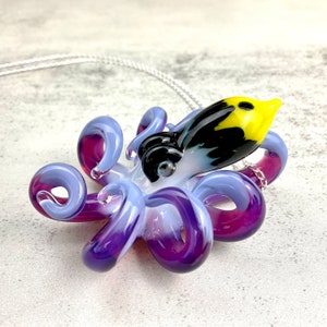 Octopus Necklace | Kraken | Blown Glass | Sea Glass Jewelry Statement Necklace | Ocean Necklace | Handblown Glass Mermaid Necklace