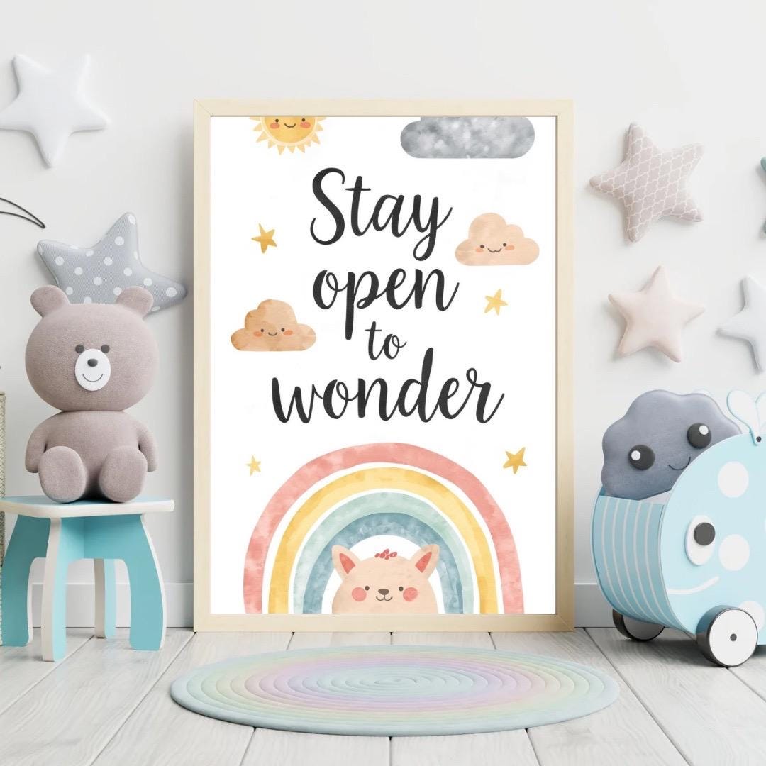 Pastel Nursery Wall Art Print Set Inspirational Baby Room Decor - Etsy