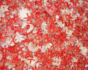 Décorations de Noël en bois peintes à la main : décorations des Fêtes
