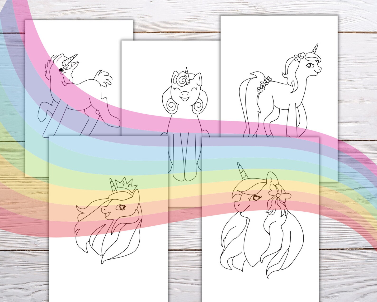 Large Coloring Page for Kids Printable Unicorn Coloring Page - Etsy