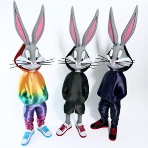 XXL Bugs Bunny Statue, 3D Gedruckt Urban Bunny, Moderne Streetwear Bugs Bunny Figur, 22 Farben zur Auswahl