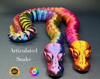 Flexi Ball Python: 3D Printed Fidget Snake, Poseable Reptile Desk Pet