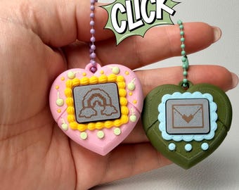 Retro Design Virtual Pet Clicker -  Heart Shape Fidget