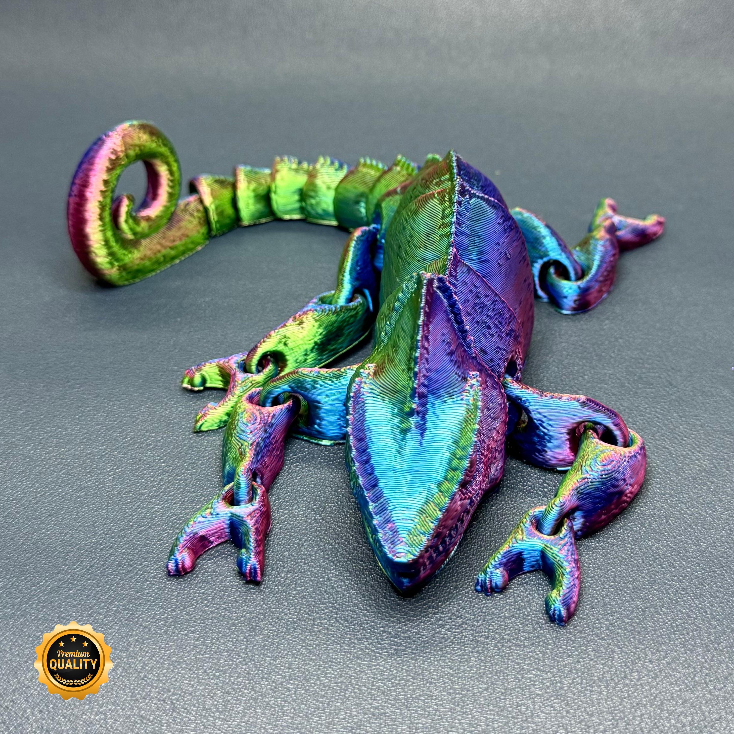 Articulated 3D Printed Chameleon: Flexible Sensory Fidget Toy - Etsy