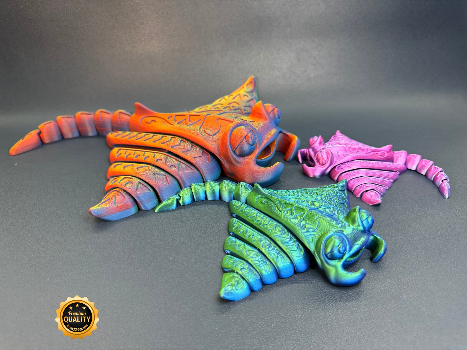 Ray Fidget 3D Printed Articulated Manta Ray Fidget Toy: Eco-friendly PLA - Etsy UK
