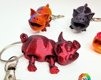 Pig Keychain |  Pocket Pig Gift | Animal Bag Charm | Kawaii Pig Accessory
