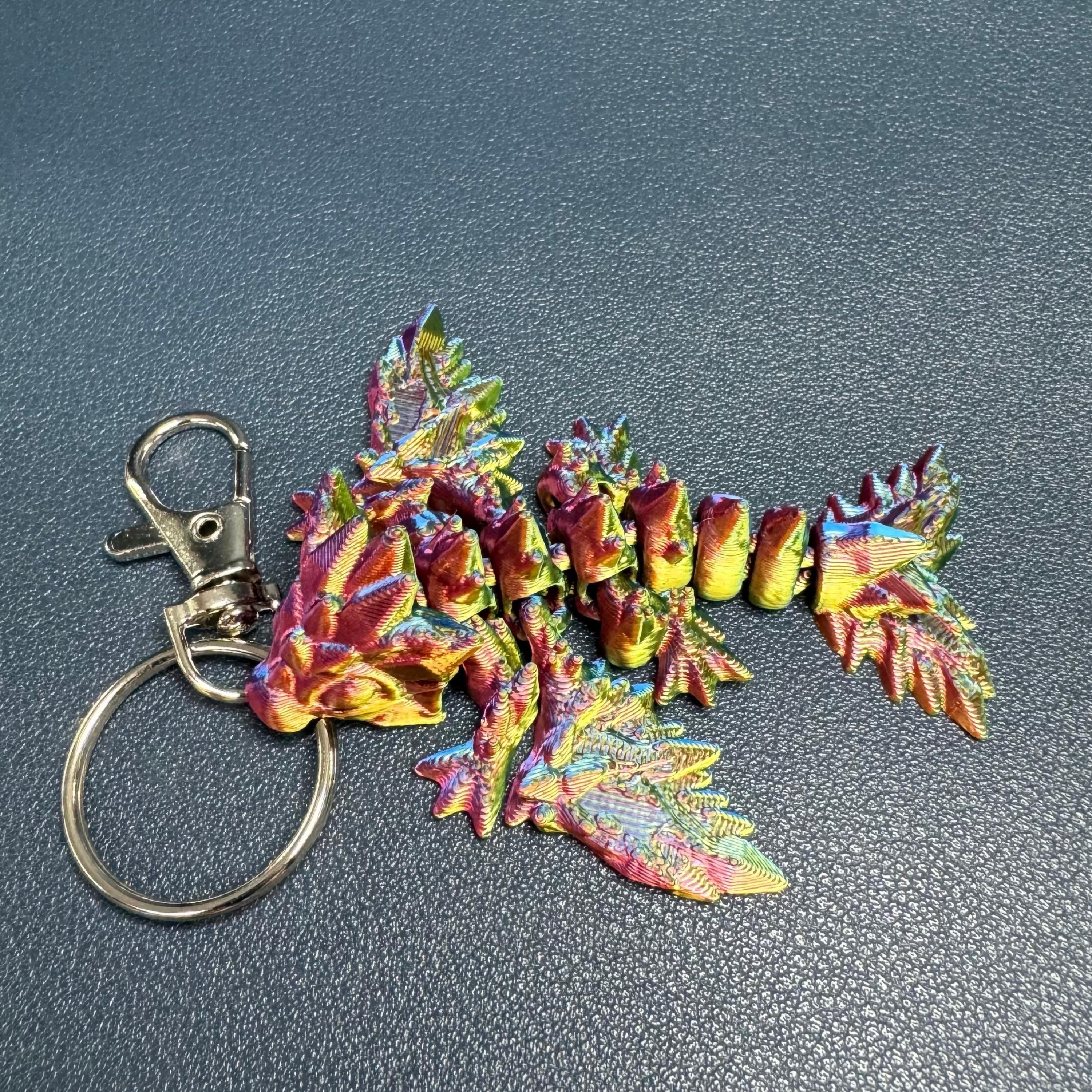 Four-Winged Dragon Keychain Set - 3PCS Metal Enamel Keychains, Ideal Gift For Book Fans - View #9