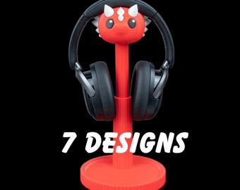 Animal Headphone Stand, Cute Headset Holder, 3D Printed Gaming Desk Accessory, 7 Designs