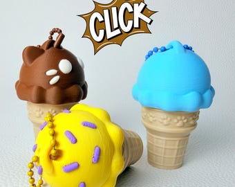 Ice Cream Fidget Clicker -  Mechanical Clicking Toy