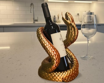 Snake Wine Bottle Holder | Cobra Stand | Home Bar Decor Gift
