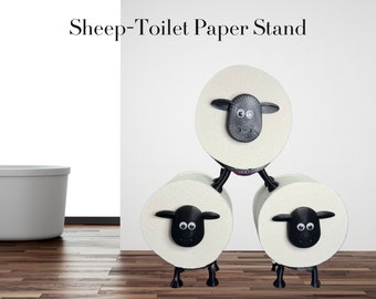 Funny Toilet Paper Roll Holder, 3d printed toilet organiser,  bathroom accessories, set of 3, sheep design