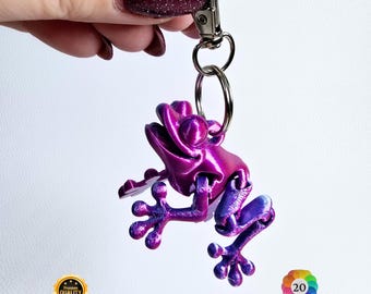 Frog Keychain Fidget Toy | Articulated Frog Keyring | Cute Bag Tag UK