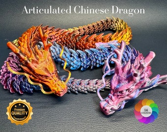 Articulated Chinese Dragon and Egg, 3D Printed Fidget Toy, 14 Unique Colours to choose