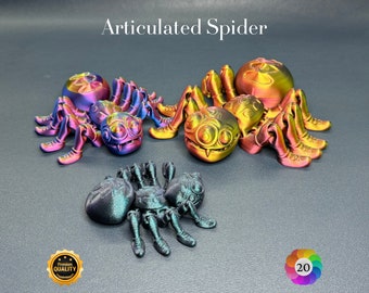 3D Printed Articulated Spider: Flexible Fidget Toy, Spider Lover Gift