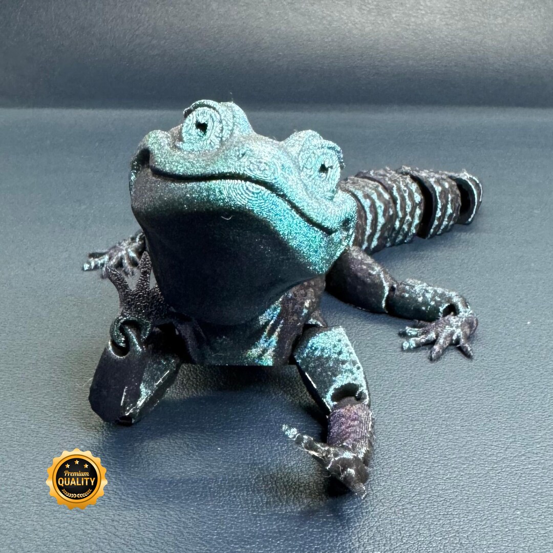 Burnt Lizard Articulated Gecko: 3D Printed Fidget Lizard - Burnt Titanium - Etsy UK