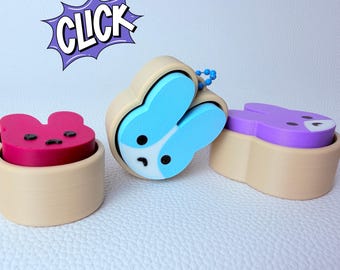 Bunny Fidget Clicker |  Rabbit Sensory Toy |Mechanical Clicker Keyring | UK Made Desk Toy Gift