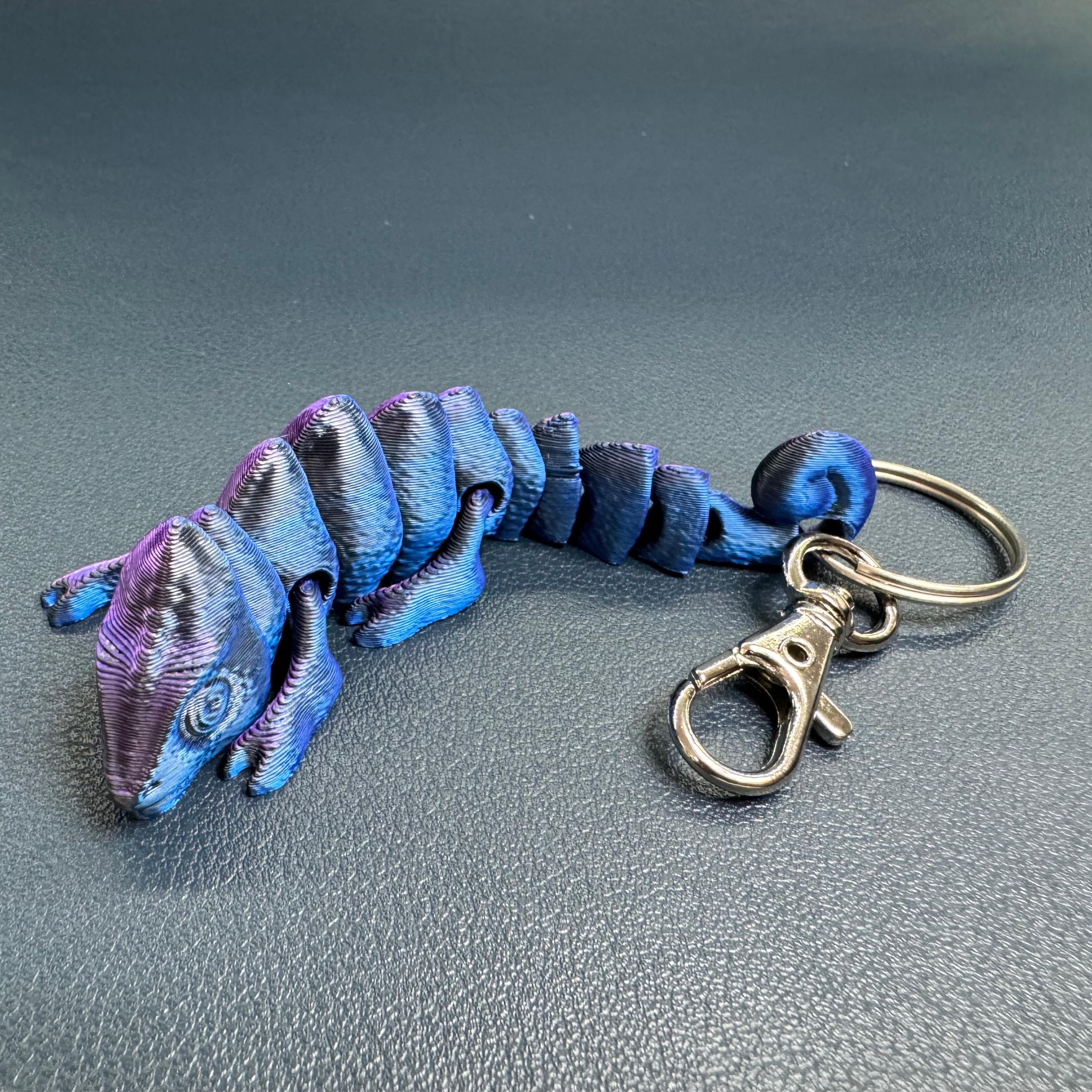 3D Printed Articulated Chameleon Keychain: Fidget Toy, Bag Tag - Etsy UK