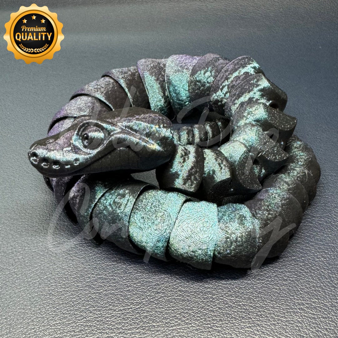 3D Printed Articulated Flexible Ball Python Snake, Desk Pet, Anxiety ...