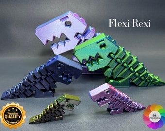 Flexi Rexi, 3D Printed Articulated T-Rex Dinosaur, 14 unique colours to choose
