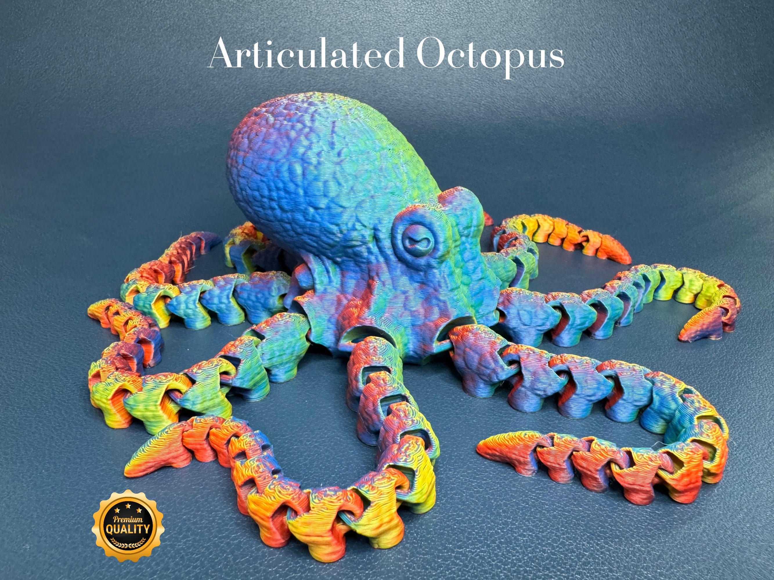 Articulated Octopus, 3d Printed Flexible Fidget Toy, Great