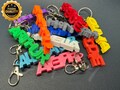 3D Printed Personalised  Keyring, Custom Keychain, Name Tag, Name Keyring, Book Bag, School Bag, School Leavers Gift, Pick your own colours!