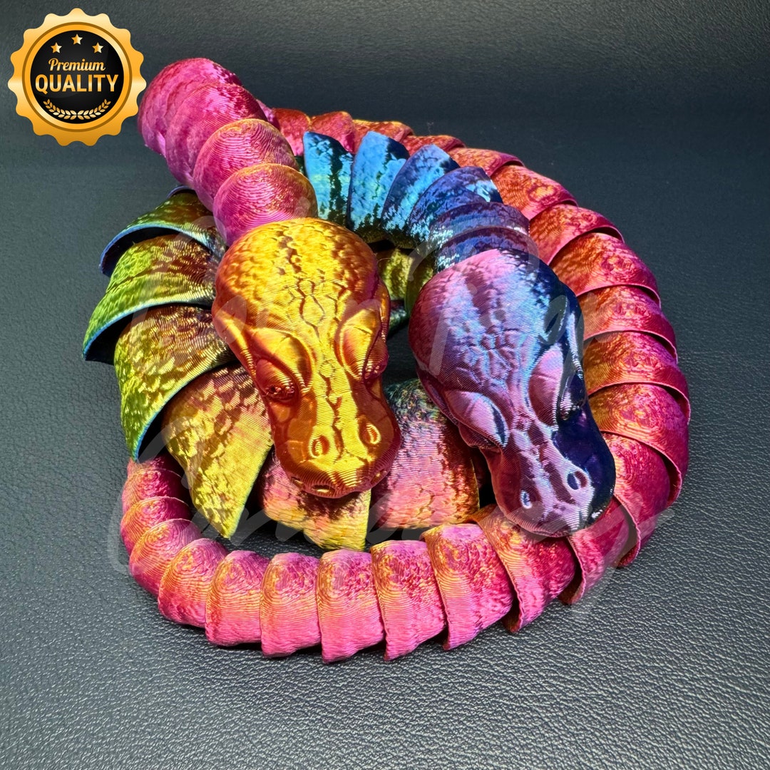 3D Printed Articulated Flexible Ball Python Snake, Desk Pet, Anxiety ...