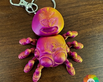 Articulated Spider Keychain –  Flexible Keyring – Fun Bag Charm Gift