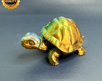 3D Printed Flexible Articulated Turtle, Articulated Tortoise - Anxiety Fidget, 3D printed desk toy, orange blue green colour