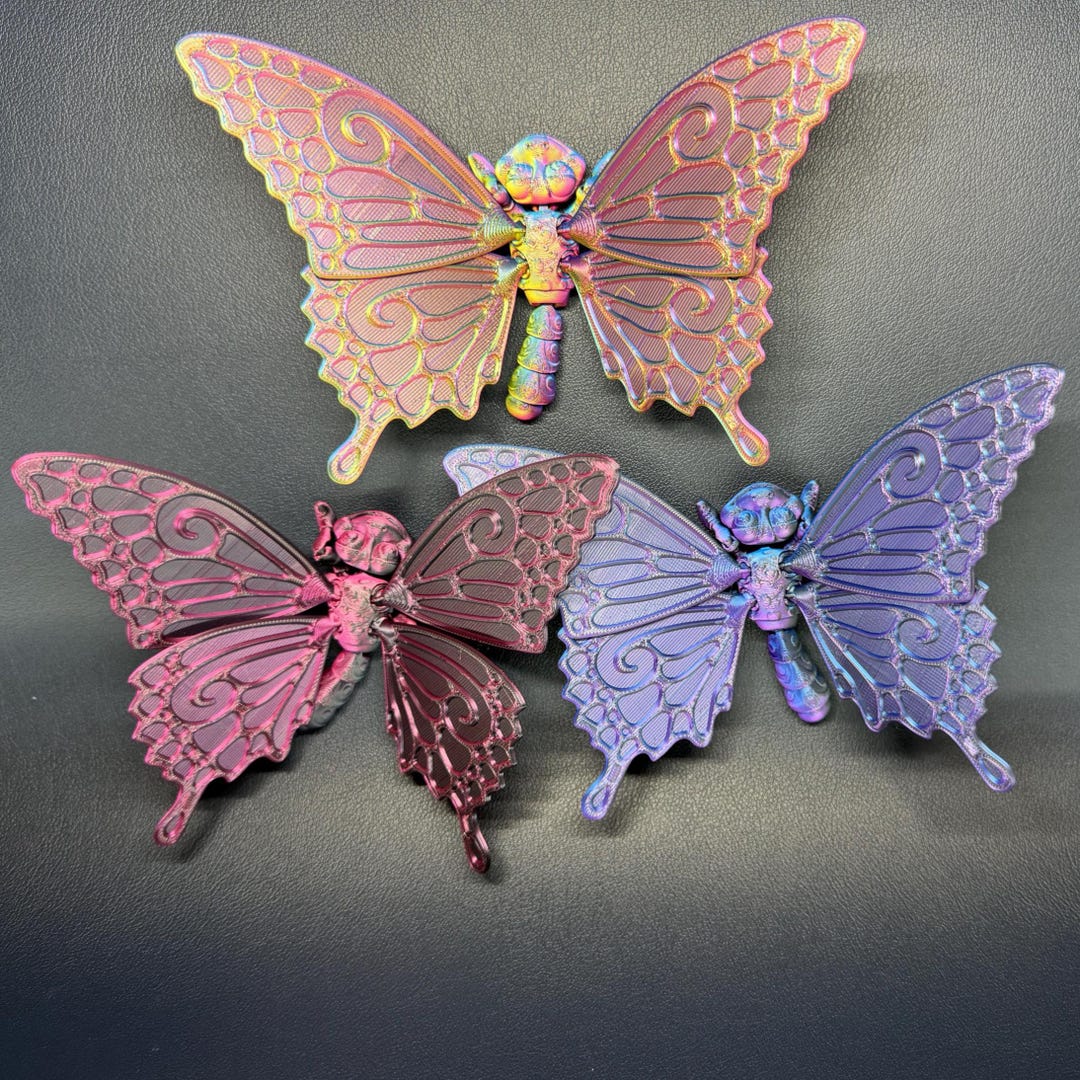 Articulated Butterfly Desk Pet: Flexible 3D Printed Fidget