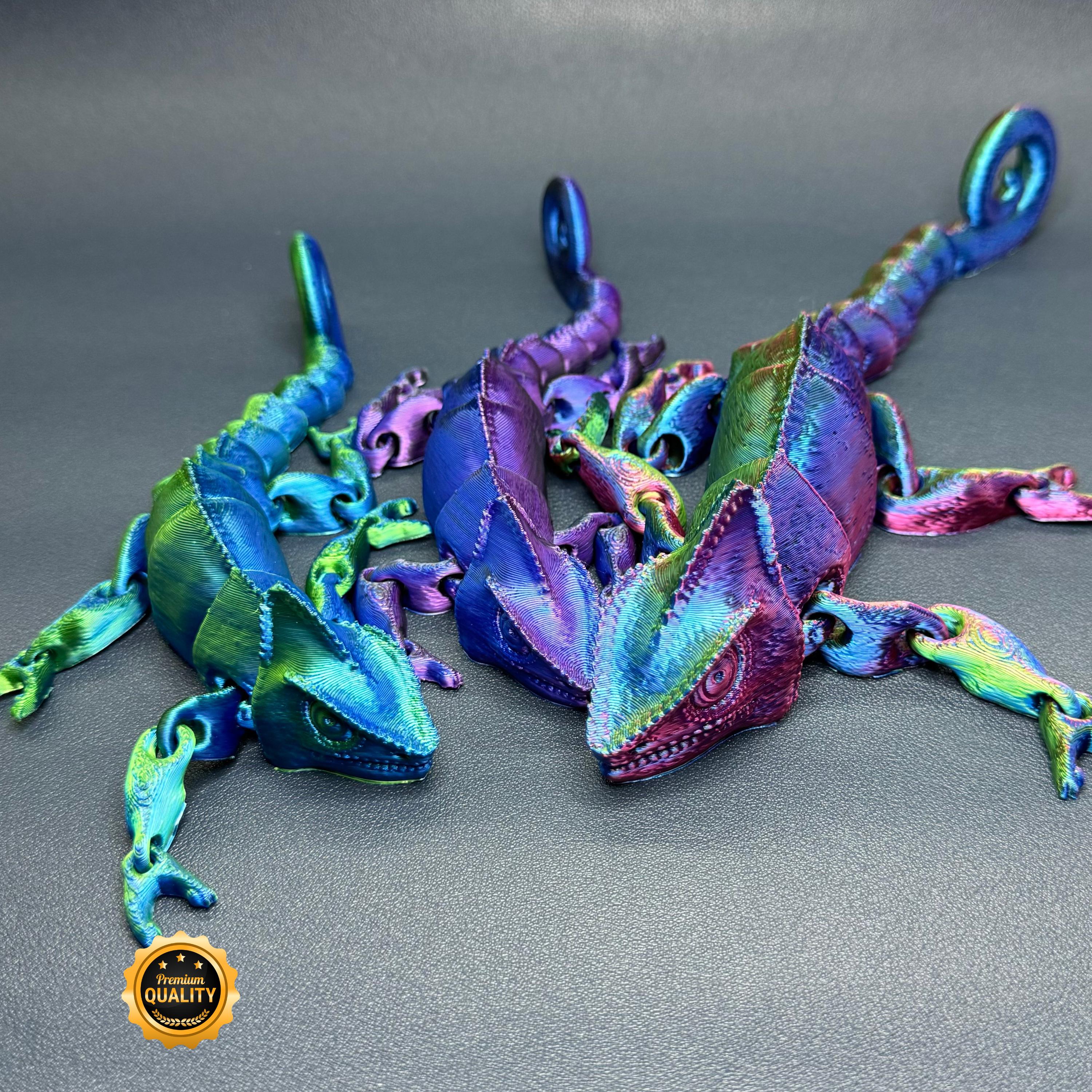 Kunpei_yamanashi　デジタルプリント  Chameleon 3D Printed Articulated Chameleon: Flexible Sensory Fidget Toy - Etsy