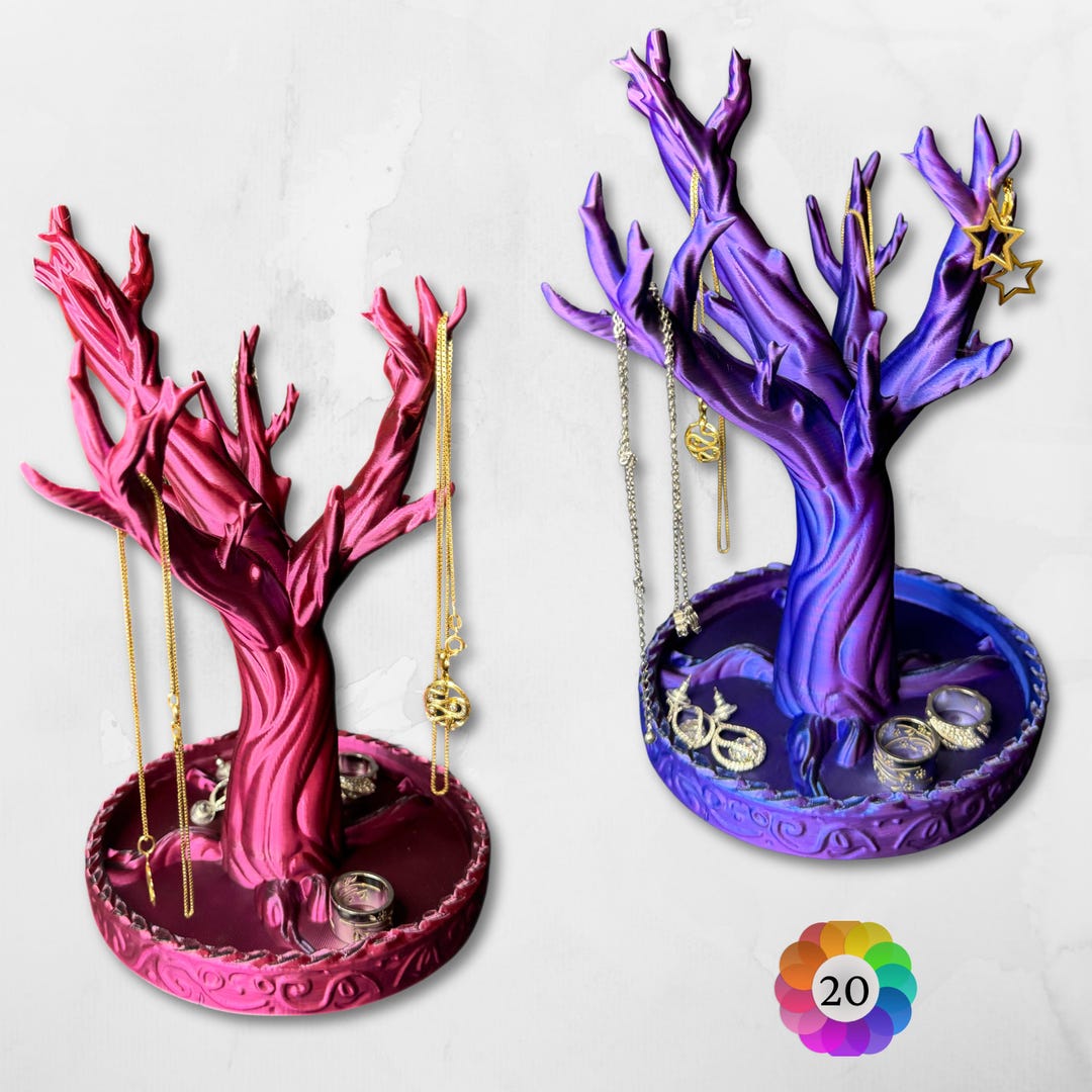Jewellery Tree, 3D Printed Jewellery Organiser, Keychain Display, 20 ...