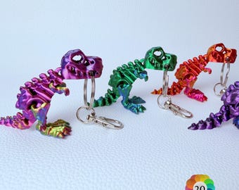T-Rex Skeleton Keychain |  Dinosaur Fossil Bag Charm | Prehistoric Fossil Accessory