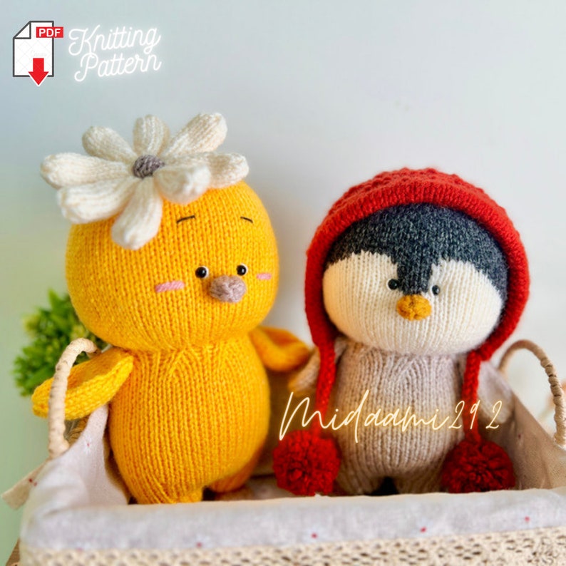 Penguin Knitting Pattern, Knitted Toy Tutorial, Knitted Animal Pattern zdjęcie 4