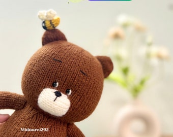 Bear Knitting Pattern, Teddy bear knitting pattern, knitted toy tutorial, knitted animal pattern