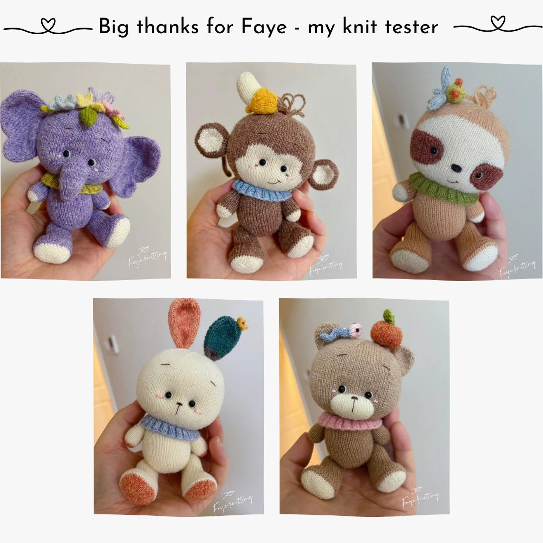 Monkey Knitting Pattern, Knitted Toy Tutorial, Knittied Animal Pattern ...