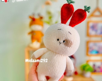 Bunny Knitting Pattern, Rabbit Knitting Pattern, Knitted toy tutorial, Knitted animal pattern