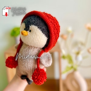 Penguin Knitting Pattern, Knitted Toy Tutorial, Knitted Animal Pattern zdjęcie 2