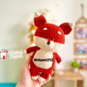 Fox Knitting Pattern, knitted toy tutorial, knitted animal pattern